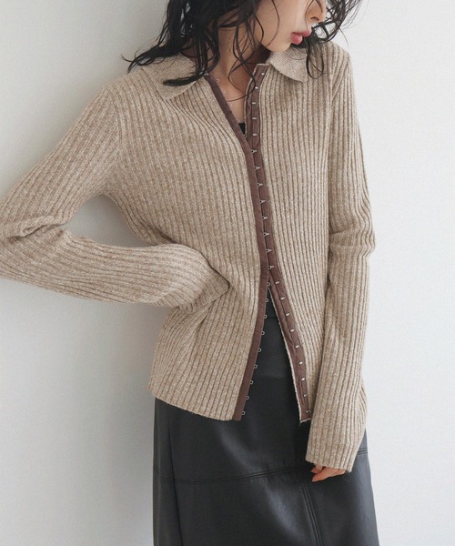 ホックデザインポロニット（ニット/セーター）｜LIAN（リアン）