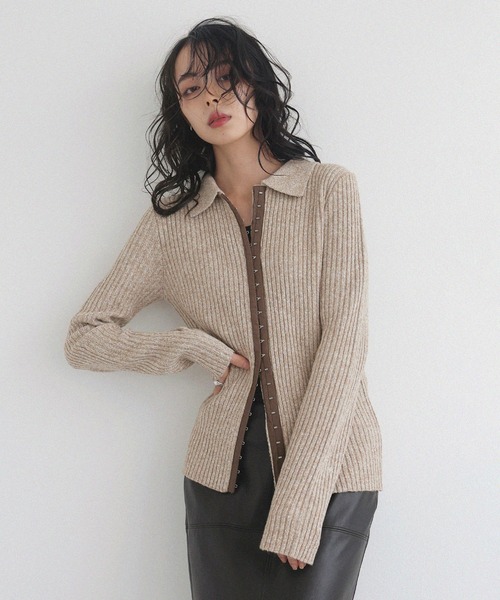 ホックデザインポロニット（ニット/セーター）｜LIAN（リアン）