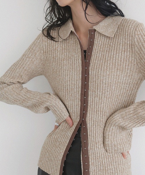 ホックデザインポロニット（ニット/セーター）｜LIAN（リアン）