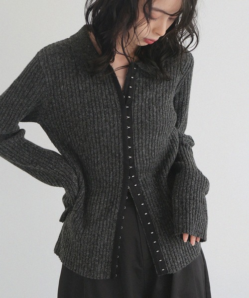 ホックデザインポロニット（ニット/セーター）｜LIAN（リアン）