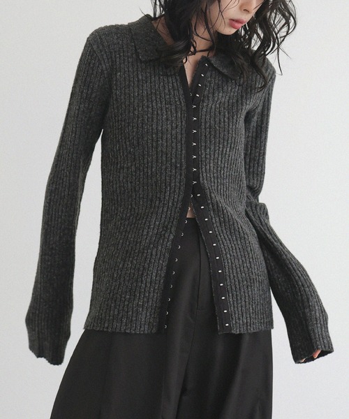 ホックデザインポロニット（ニット/セーター）｜LIAN（リアン）