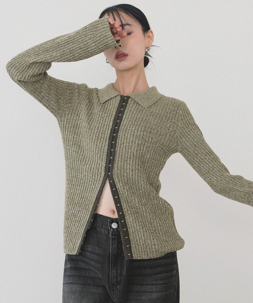 ホックデザインポロニット（ニット/セーター）｜LIAN（リアン）