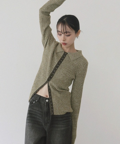 ホックデザインポロニット（ニット/セーター）｜LIAN（リアン）