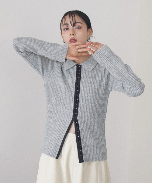 ホックデザインポロニット（ニット/セーター）｜LIAN（リアン）