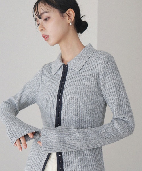 ホックデザインポロニット（ニット/セーター）｜LIAN（リアン）