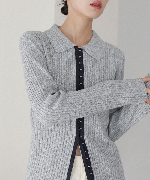 ホックデザインポロニット（ニット/セーター）｜LIAN（リアン）