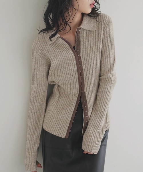 【ほぼ未着用】Theory ニットセーター S グレー アイボリー バーガンディ A HAPPY MARILYN 大きいサイズ レディース トップス ほの甘