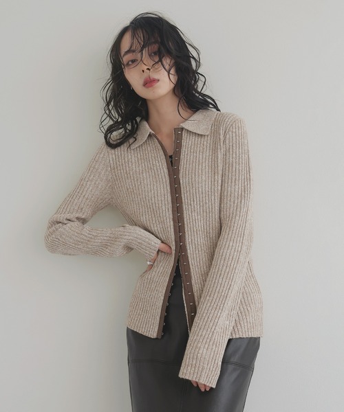 ★タグ付き未使用★定価3.2万★日本製★ ピノーレ　ツイードデザインニット ANCHOR Blue” Design Knit 総柄 デザインニットセーター【3000円