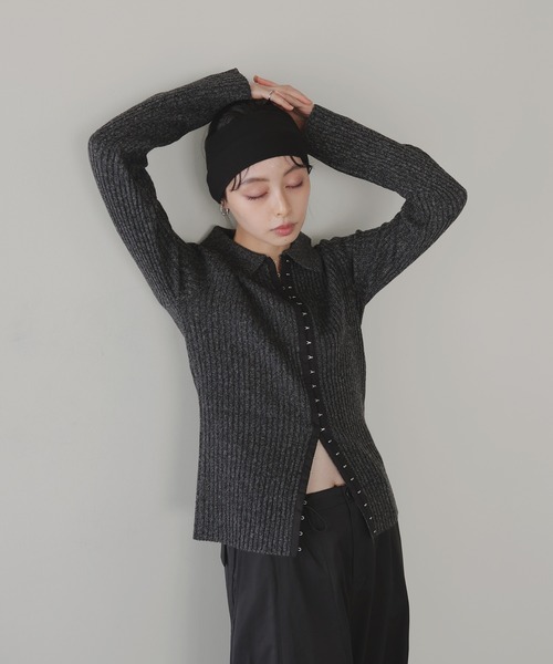 ✨希少✨L’Appartement サマーニット バックボタン 上品デザイン ホックデザインポロニット（ニット/セーター）｜LIAN（リアン