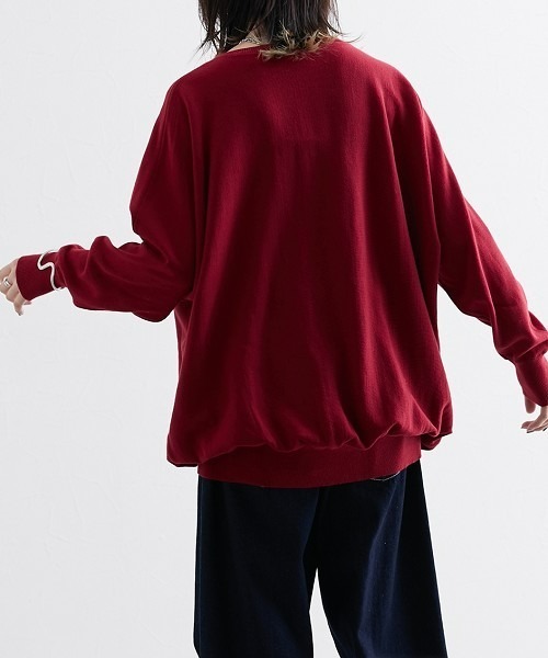 Soiunique（スワユニーク）の「綿１００％ゆったりボートネックニット［Soiunique］（ニット/セーター・レディース・ブラック/杢グレー/レッド・LL/L/M）」の16枚目の写真