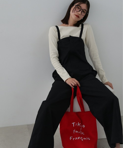 N.(N. Natural Beauty Basic)(エヌエヌナチュラルビューティーベーシック)の「◆テレコボートネックカットソー(Tシャツ/カットソー・レディース・ブラック/オフホワイト/ベージュ・MEDIUM)」の2枚目の写真