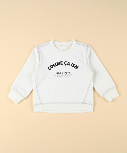 COMME CA ISM(コムサイズム)の「3本針ステッチ ベーシックロゴトレーナー(ベビーサイズ)(その他ベビー用品・キッズ・ピンク/ミント/オートミール/オフホワイト/ネイビー/ブラック・80-90cm/90-100cm)」の2枚目の写真