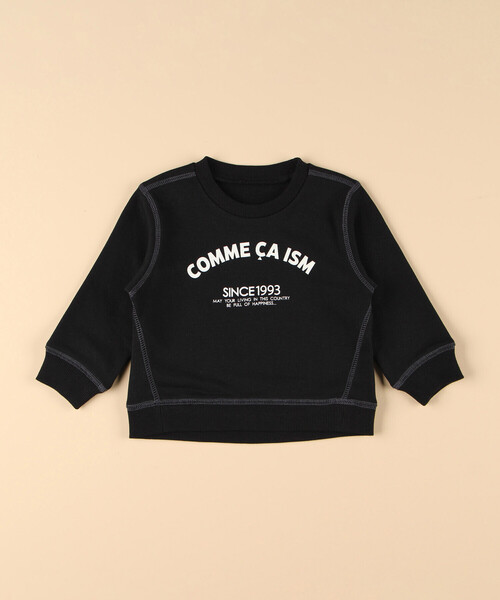 COMME CA ISM(コムサイズム)の「3本針ステッチ ベーシックロゴトレーナー(ベビーサイズ)(その他ベビー用品・キッズ・ピンク/ミント/オートミール/オフホワイト/ネイビー/ブラック・80-90cm/90-100cm)」の3枚目の写真