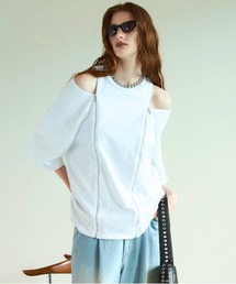 MAISON SPECIAL ホワイト フリル Tシャツ MAISON SPECIAL（メゾンスペシャル）の「Glitter Tulle
