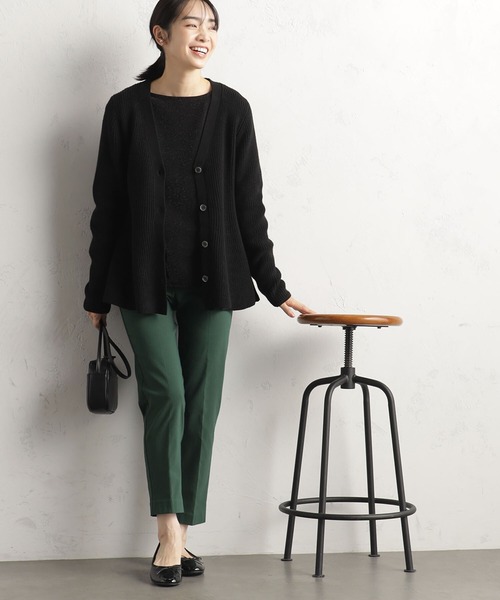 FOUND GOOD（ファウンドグッド）の「ペプラムニットカーデ（カーディガン/ボレロ・レディース・グレー系5/ブラック/アイボリー/ベージュ・L/M/S）」の5枚目の写真