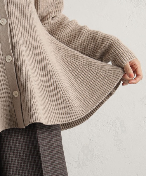 FOUND GOOD（ファウンドグッド）の「ペプラムニットカーデ（カーディガン/ボレロ・レディース・グレー系5/ブラック/アイボリー/ベージュ・L/M/S）」の15枚目の写真