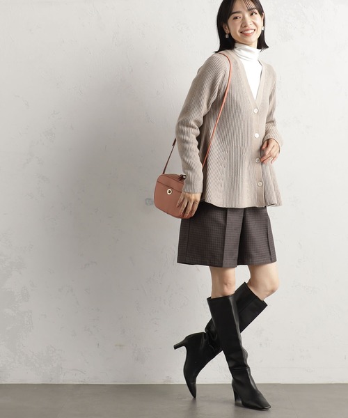 FOUND GOOD（ファウンドグッド）の「ペプラムニットカーデ（カーディガン/ボレロ・レディース・グレー系5/ブラック/アイボリー/ベージュ・L/M/S）」の16枚目の写真