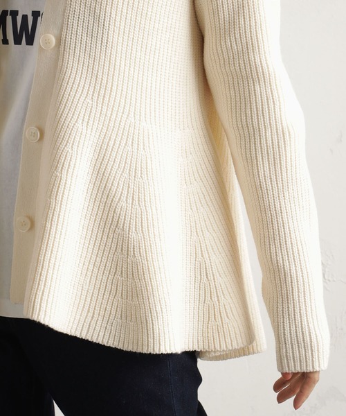 FOUND GOOD（ファウンドグッド）の「ペプラムニットカーデ（カーディガン/ボレロ・レディース・グレー系5/ブラック/アイボリー/ベージュ・L/M/S）」の20枚目の写真