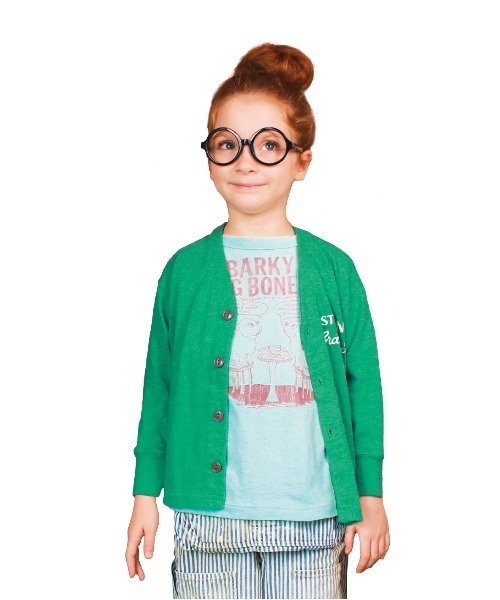 DENIM DUNGAREE(デニムダンガリー)の「Tompkin Cotton Jersey PENGUIN Cardigan(カーディガン/ボレロ・キッズ・ライトグリーン/ブラック・130)」の7枚目の写真