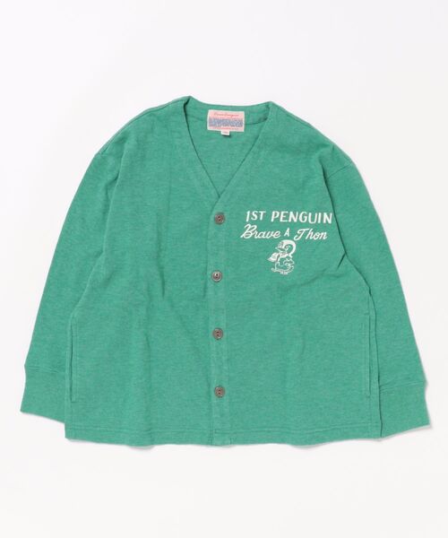 DENIM DUNGAREE(デニムダンガリー)の「Tompkin Cotton Jersey PENGUIN Cardigan(カーディガン/ボレロ・キッズ・ライトグリーン/ブラック・130)」の6枚目の写真