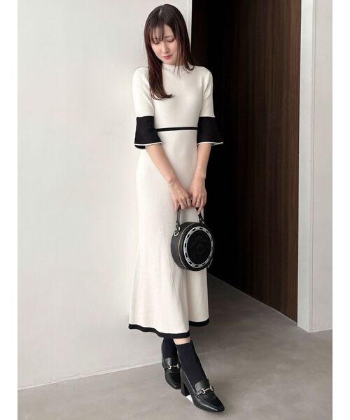 マリークワント　バックシャンデイジーストラップマーメイドニットワンピース マーキュリーデュオ MERCURYDUO 【MARY QUANTコラボ】バックシャン