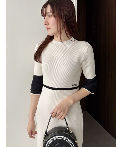 MERCURYDUO(マーキュリーデュオ)の「【MARY QUANTコラボ】バックシャンデイジーストラップマーメイドニットワンピース(ワンピース・レディース・ブルー/ブラック/アイボリー・MEDIUM/SMALL)」の9枚目の写真