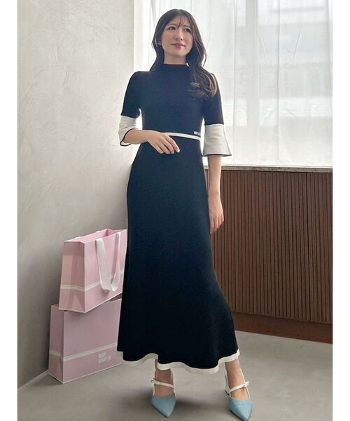 MERCURYDUO(マーキュリーデュオ)の「【MARY QUANTコラボ】バックシャンデイジーストラップマーメイドニットワンピース(ワンピース・レディース・ブルー/ブラック/アイボリー・MEDIUM/SMALL)」の11枚目の写真