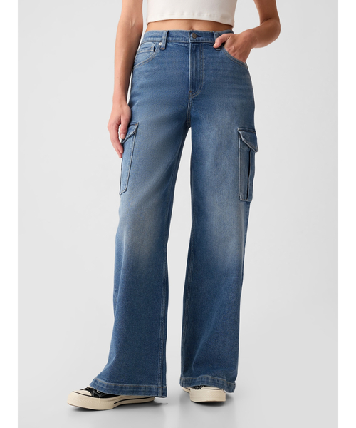 GAP ウォッシュウェル ハイライズ ストライド ワイドデニム ウォッシュウェル ハイライズ ストライド ワイドデニム