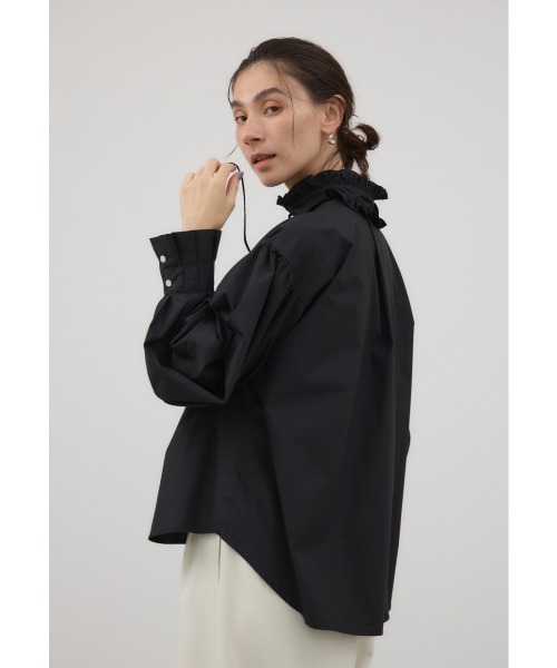 crie conforto（クリーコンフォルト）の「フリルスタンドカラーブラウス　秋服（シャツ/ブラウス・レディース・オフホワイト/ブラック/ライトブルー・FREE）」の8枚目の写真