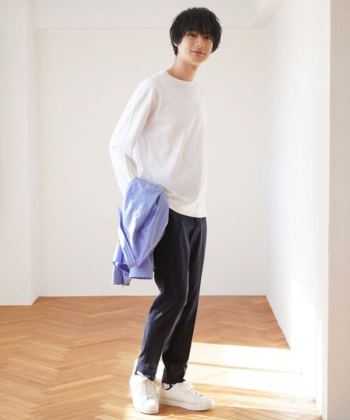 GLOBAL WORK（グローバルワーク）の「リッチクリーンTEE/長袖/147178（Tシャツ/カットソー・メンズ・オフホワイト/ライトグレー・SMALL/MEDIUM/LARGE/X-LARGE/3XL/XX-LARGE/X-SMALL）」の4枚目の写真