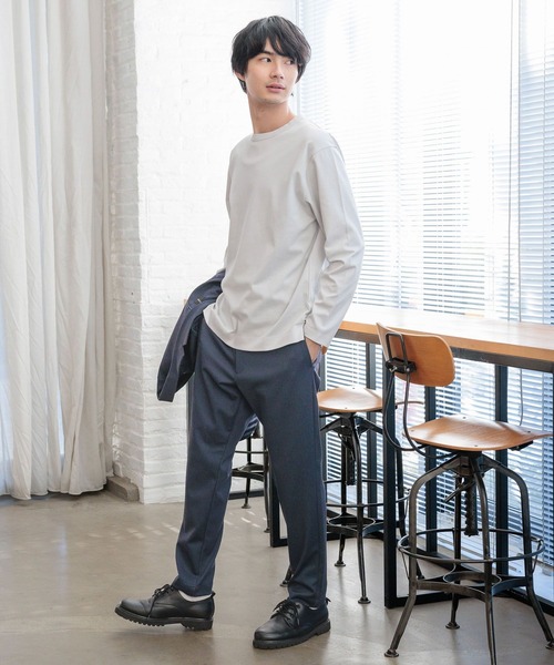 GLOBAL WORK（グローバルワーク）の「リッチクリーンTEE/長袖/147178（Tシャツ/カットソー・メンズ・オフホワイト/ライトグレー・SMALL/MEDIUM/LARGE/X-LARGE/3XL/XX-LARGE/X-SMALL）」の9枚目の写真