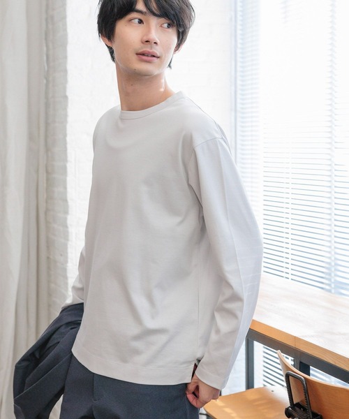 GLOBAL WORK（グローバルワーク）の「リッチクリーンTEE/長袖/147178（Tシャツ/カットソー・メンズ・オフホワイト/ライトグレー・SMALL/MEDIUM/LARGE/X-LARGE/3XL/XX-LARGE/X-SMALL）」の14枚目の写真