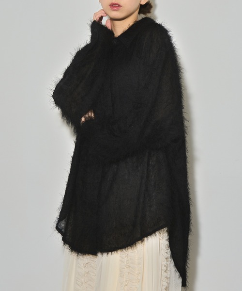 MAISON BREEZE reveur（メゾンブリーズレヴール）の「【MAISON BREEZE reveur】フェザーシアーシャツ trc（シャツ/ブラウス・レディース・ブラック/ホワイト/アイボリー・FREE）」の6枚目の写真
