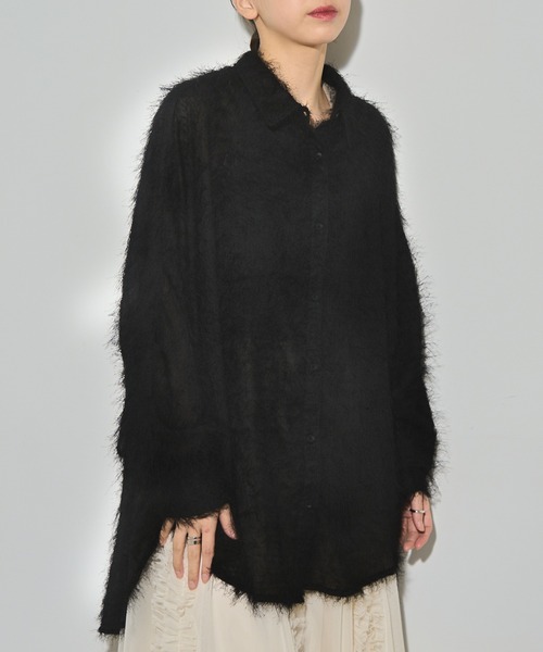 MAISON BREEZE reveur（メゾンブリーズレヴール）の「【MAISON BREEZE reveur】フェザーシアーシャツ trc（シャツ/ブラウス・レディース・ブラック/ホワイト/アイボリー・FREE）」の5枚目の写真