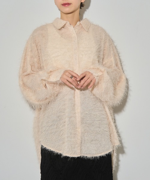 MAISON BREEZE reveur（メゾンブリーズレヴール）の「【MAISON BREEZE reveur】フェザーシアーシャツ trc（シャツ/ブラウス・レディース・ブラック/ホワイト/アイボリー・FREE）」の17枚目の写真