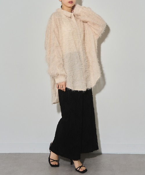 MAISON BREEZE reveur（メゾンブリーズレヴール）の「【MAISON BREEZE reveur】フェザーシアーシャツ trc（シャツ/ブラウス・レディース・ブラック/ホワイト/アイボリー・FREE）」の21枚目の写真