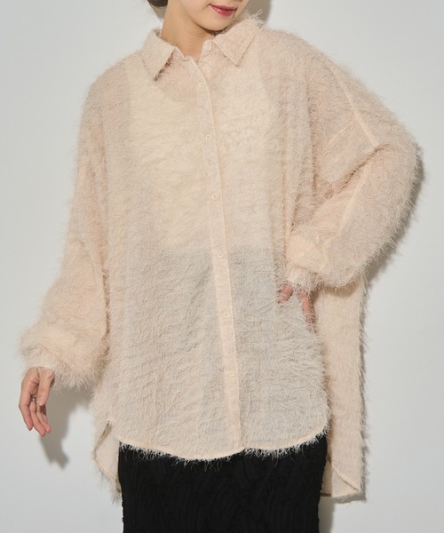 MAISON BREEZE reveur（メゾンブリーズレヴール）の「【MAISON BREEZE reveur】フェザーシアーシャツ trc（シャツ/ブラウス・レディース・ブラック/ホワイト/アイボリー・FREE）」の16枚目の写真