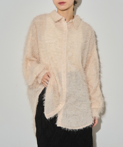 MAISON BREEZE reveur（メゾンブリーズレヴール）の「【MAISON BREEZE reveur】フェザーシアーシャツ trc（シャツ/ブラウス・レディース・ブラック/ホワイト/アイボリー・FREE）」の15枚目の写真