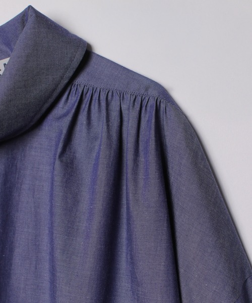 LA MARINE FRANCAISE（マリン フランセーズ）の「オーガニックコットンロールカラーブラウス（シャツ/ブラウス・レディース・ホワイト/ブルー・FREE）」の3枚目の写真