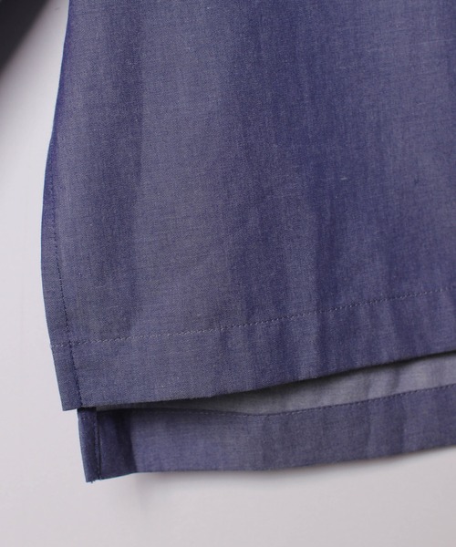 LA MARINE FRANCAISE（マリン フランセーズ）の「オーガニックコットンロールカラーブラウス（シャツ/ブラウス・レディース・ホワイト/ブルー・FREE）」の5枚目の写真