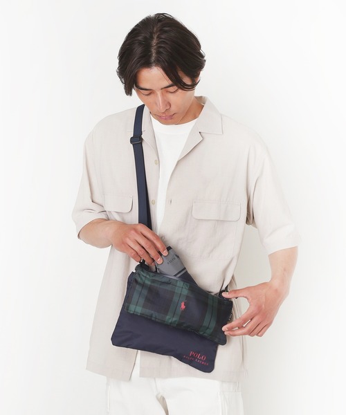 ポロラルフローレン ショルダーバッグ メッセンジャー チェッ