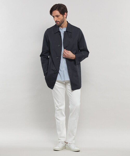 MACKINTOSH LONDON（マッキントッシュ ロンドン）の「【DUNFORD SHORT】ストレッチメモリーツイルステンカラーコート（ステンカラーコート・メンズ・ライトグレー/ネイビー・38/40/42）」の3枚目の写真