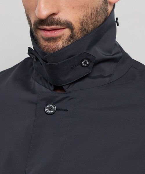 MACKINTOSH LONDON（マッキントッシュ ロンドン）の「【DUNFORD SHORT】ストレッチメモリーツイルステンカラーコート（ステンカラーコート・メンズ・ライトグレー/ネイビー・38/40/42）」の7枚目の写真