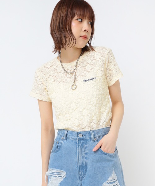 RNA(アールエヌエー)の「M2407 フラワージャガードT(Tシャツ/カットソー・レディース・ホワイト/ブラック/ライトイエロー・MEDIUM)」の3枚目の写真