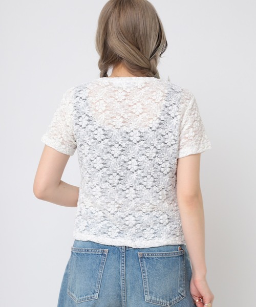 RNA(アールエヌエー)の「M2407 フラワージャガードT(Tシャツ/カットソー・レディース・ホワイト/ブラック/ライトイエロー・MEDIUM)」の5枚目の写真