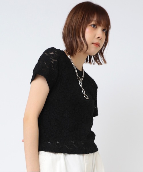 RNA(アールエヌエー)の「M2407 フラワージャガードT(Tシャツ/カットソー・レディース・ホワイト/ブラック/ライトイエロー・MEDIUM)」の17枚目の写真