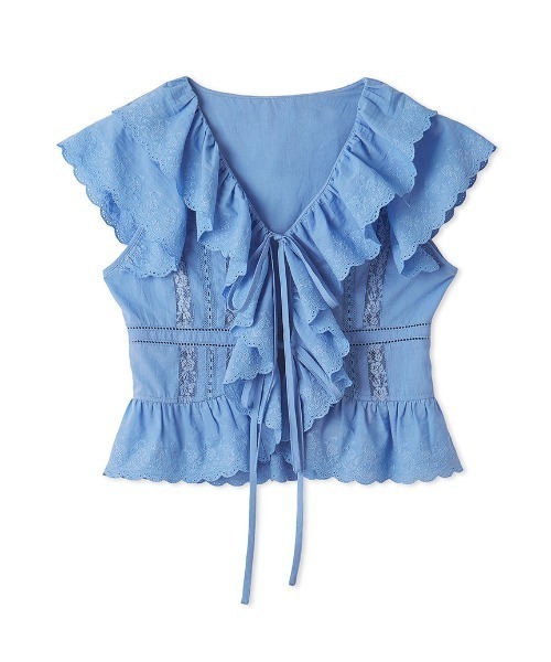 ELLIE エンブロイダリーシャツBLUE新品未使用⭐︎バルーン袖 エンブロイダリーシャツ【BLUE】 – ELLIE