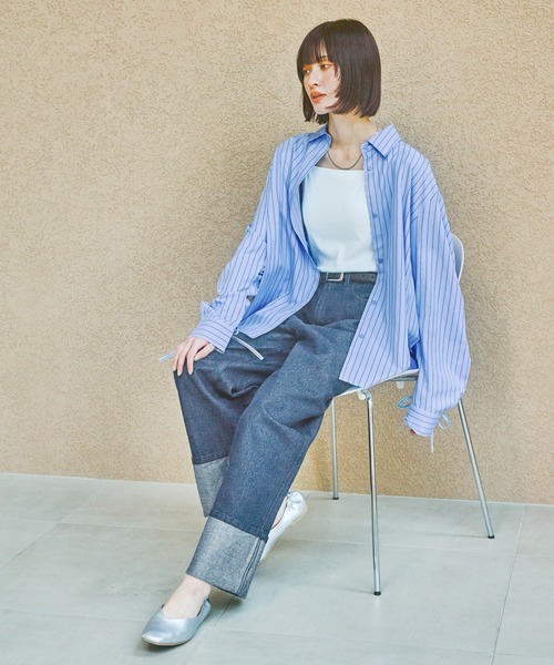 LAKOLE(ラコレ)の「袖シャーリングシャツ3 / 290748(シャツ/ブラウス・レディース・ベージュ/グリーン/ブルー・FREE)」の5枚目の写真