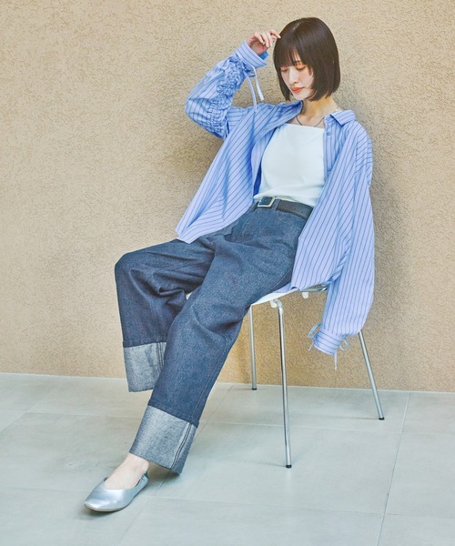 LAKOLE(ラコレ)の「袖シャーリングシャツ3 / 290748(シャツ/ブラウス・レディース・ベージュ/グリーン/ブルー・FREE)」の8枚目の写真