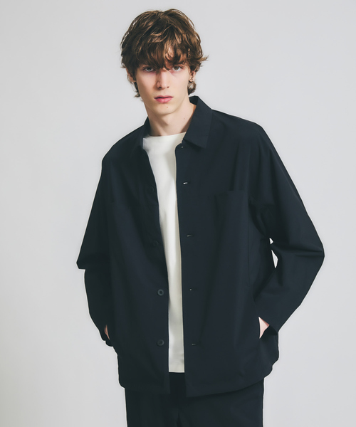 ABAHOUSE(アバハウス)の「【セットアップ対応】TUCK&DARTS シャツブルゾン / ドルマンスリーブ(シャツ/ブラウス・メンズ・ブラック/ベージュ・48/46)」の1枚目の写真